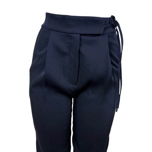 COS Womens Black Polyester Tapered High Waist Pants Side Zip Tailored Fit Sz 2 - Picture 5 of 12